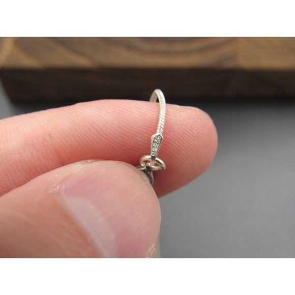 18" Sterling Silver Simple Cubic Zirconia Heart Pendant Necklace Vintage Minimal - Picture 5 of 7